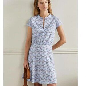 Boden Flippy Jersey Mini Dress Short Sleeve Enchanting‎ Paisley Blue Size 12